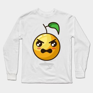 emoji orange angry react Long Sleeve T-Shirt